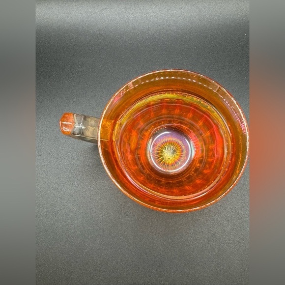 Rare VTG Imperial Glass Marigold “Optics and Button” Pattern Cup Carnival Glass - Picture 2 of 11